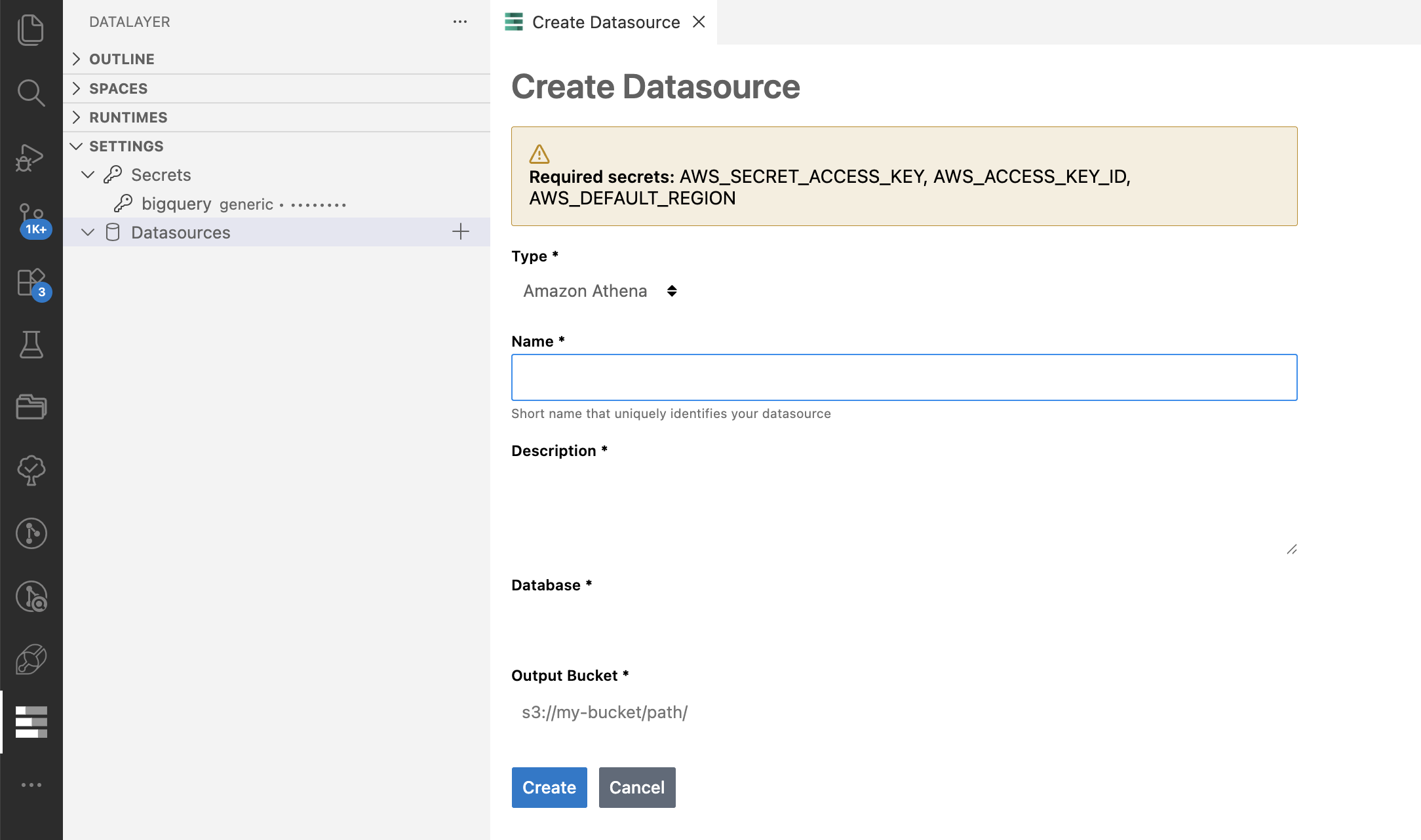 Managing Datalayer Resources in VS Code