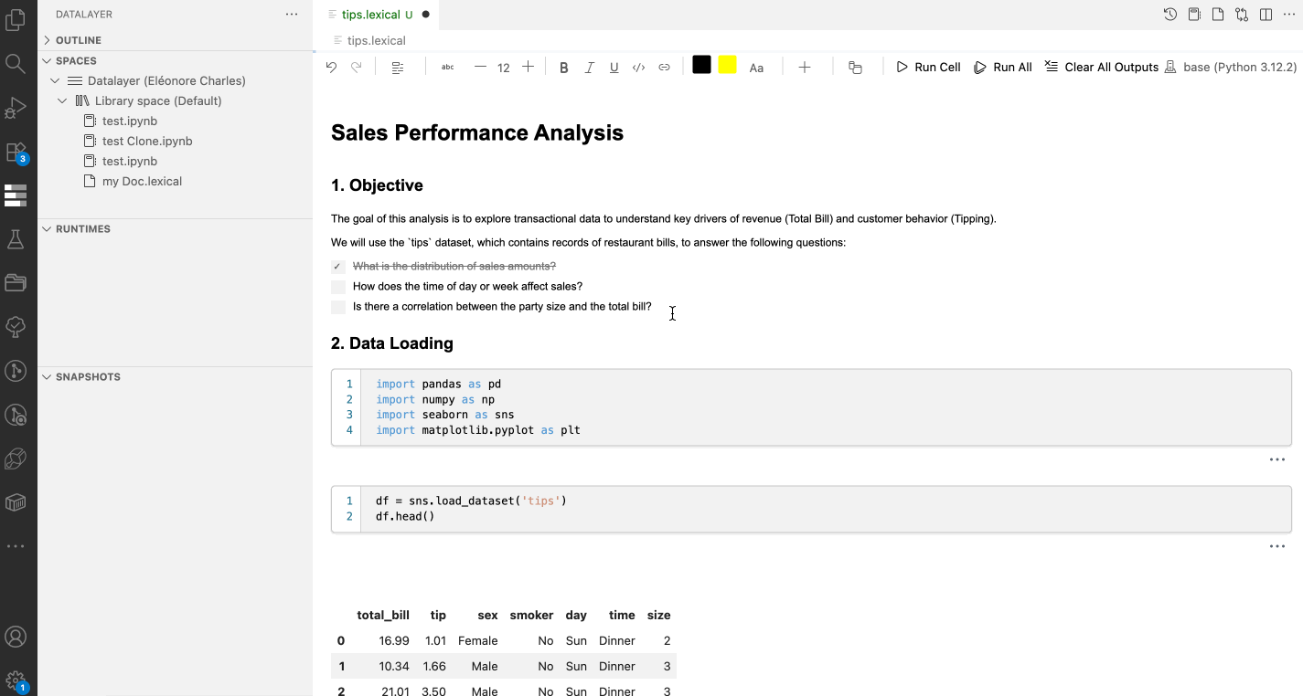 Datalayer VS Code Extension demo