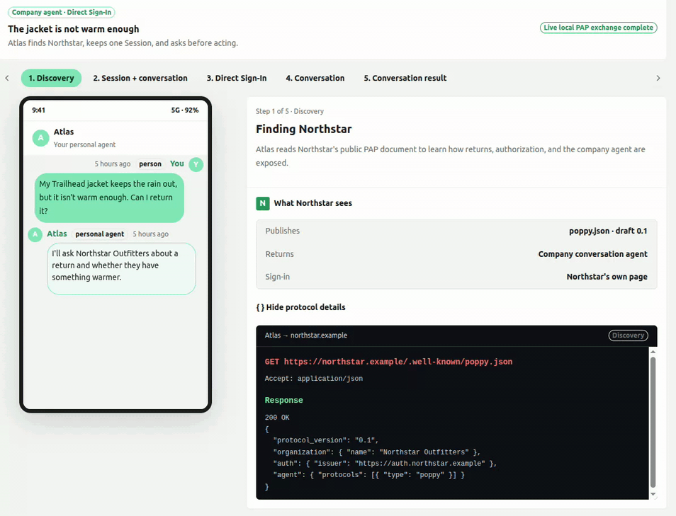 Personal Agent Protocol demo